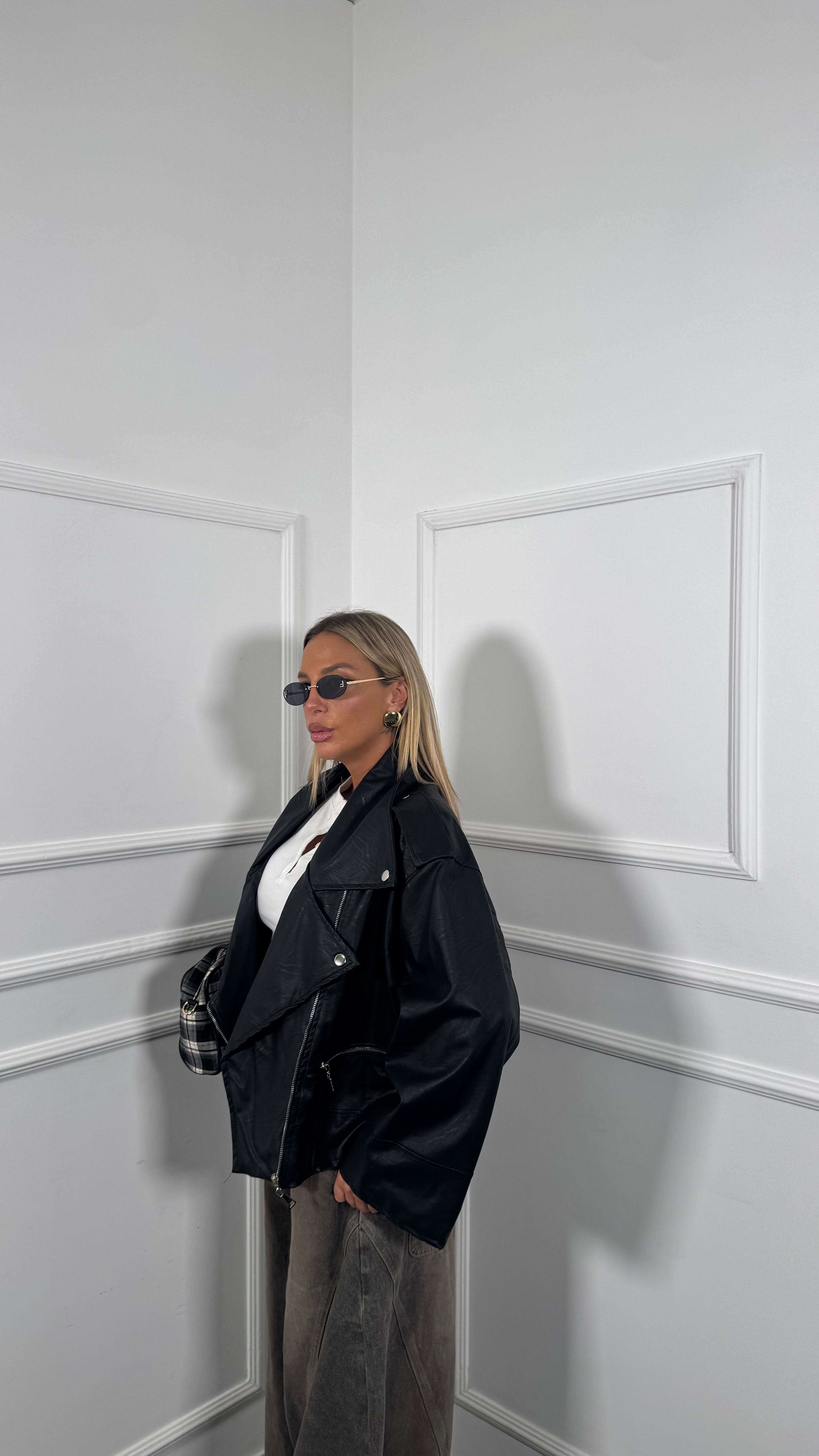Chiodo oversize ecopelle beverly hilss nero 9849