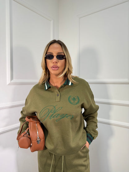 Coordinato in tuta Player verde oliva rt701