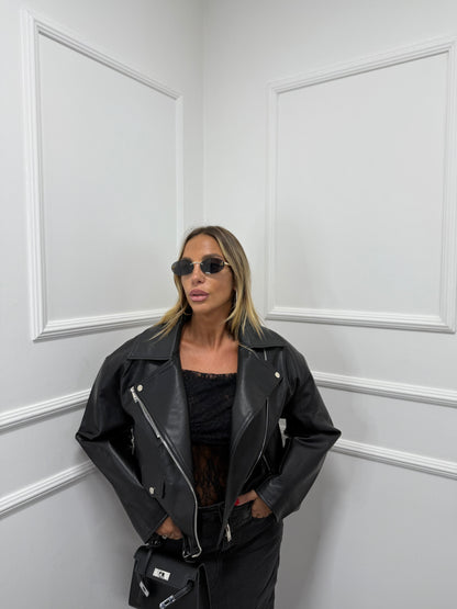 Chiodo ecopelle oversize All Day nero 70901