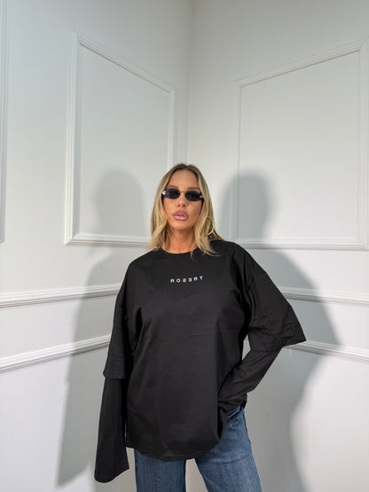 Shirt in cotone oversize Tresor nera a63992