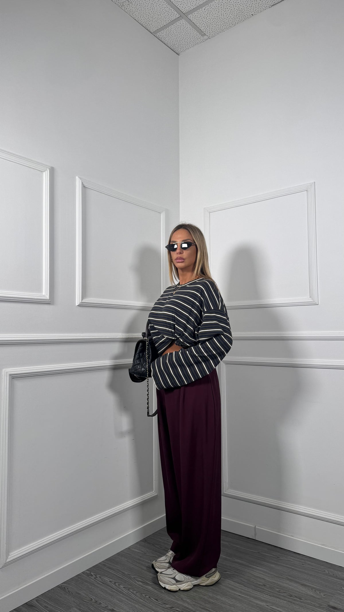 Pantaloni palazzo Curvy Living bordeaux 261022