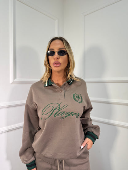 Coordinato in tuta Player taupe rt701