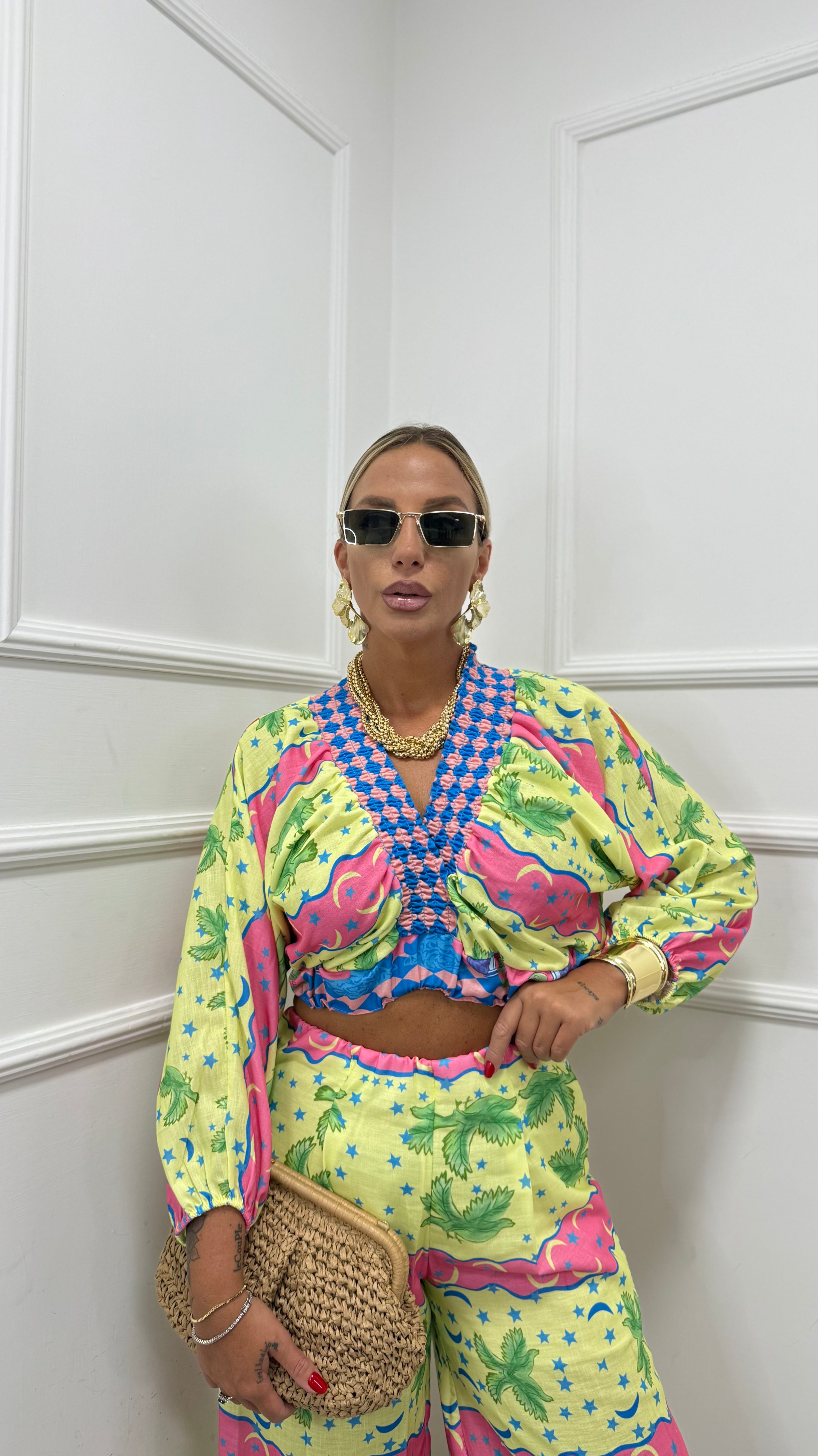 Coordinato summer lime e fucsia