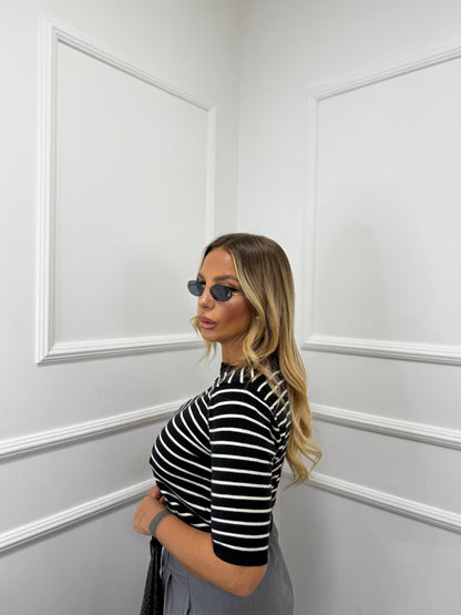 Maglioncino manica 3/4 Stripes zs5342 nero/nero