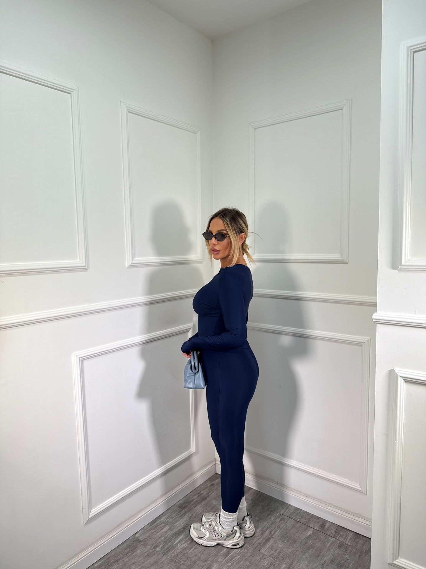 Coordinato in lycra Elly blu navy 6136