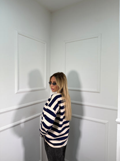 Maglioncino lana rasata Amber blu 3612