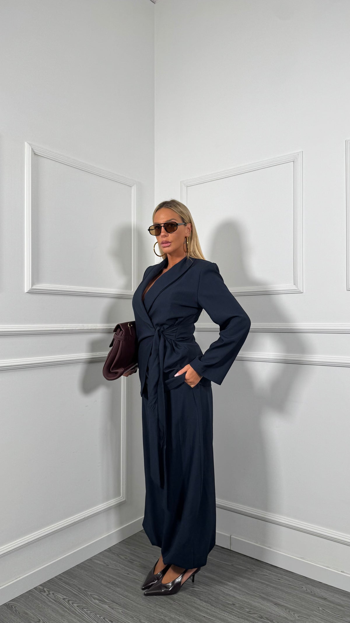 Tailleur con giacca a portafoglio Woman blu 7162