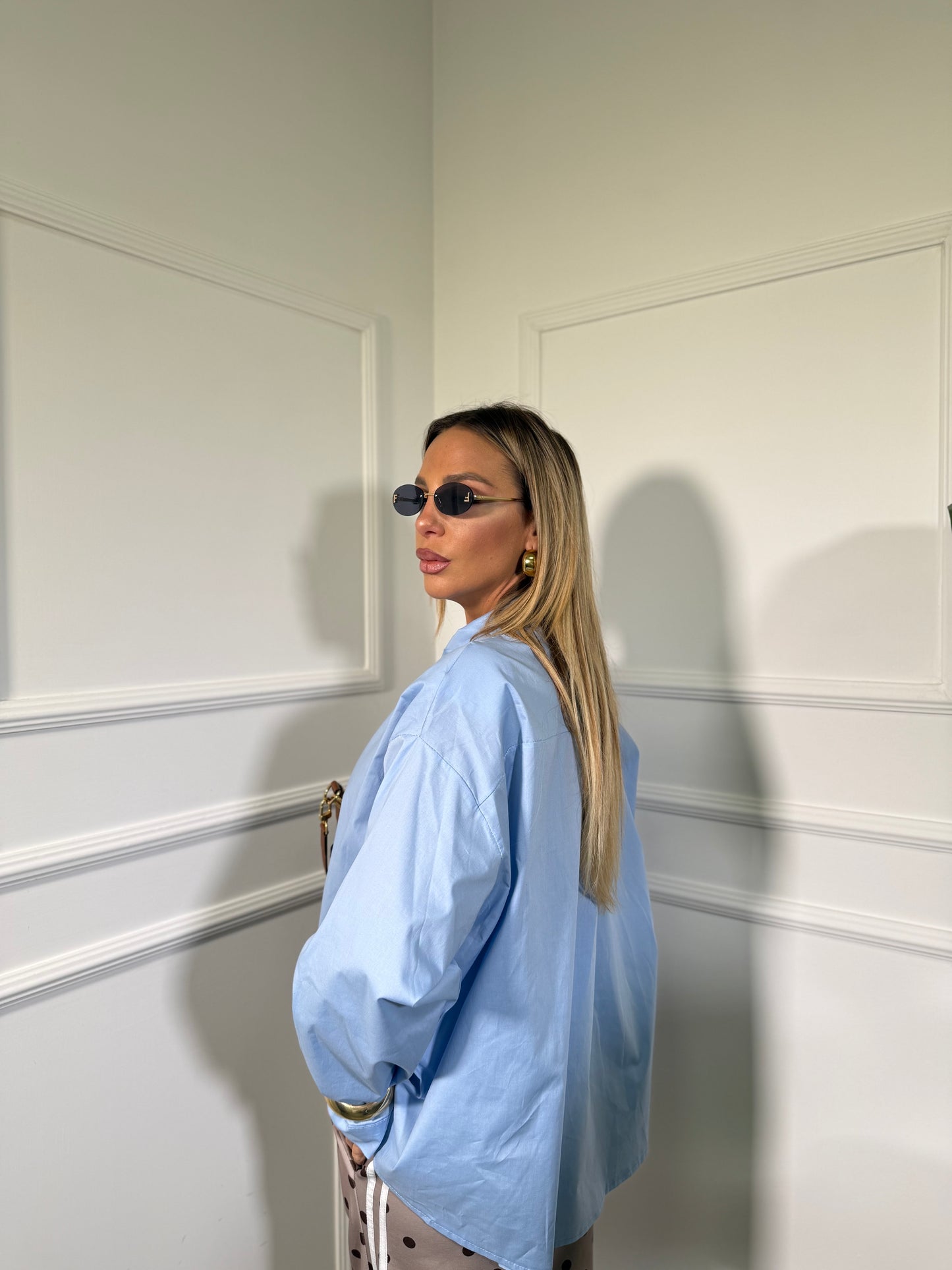 Camicia a scatola Meeting azzurra 22741