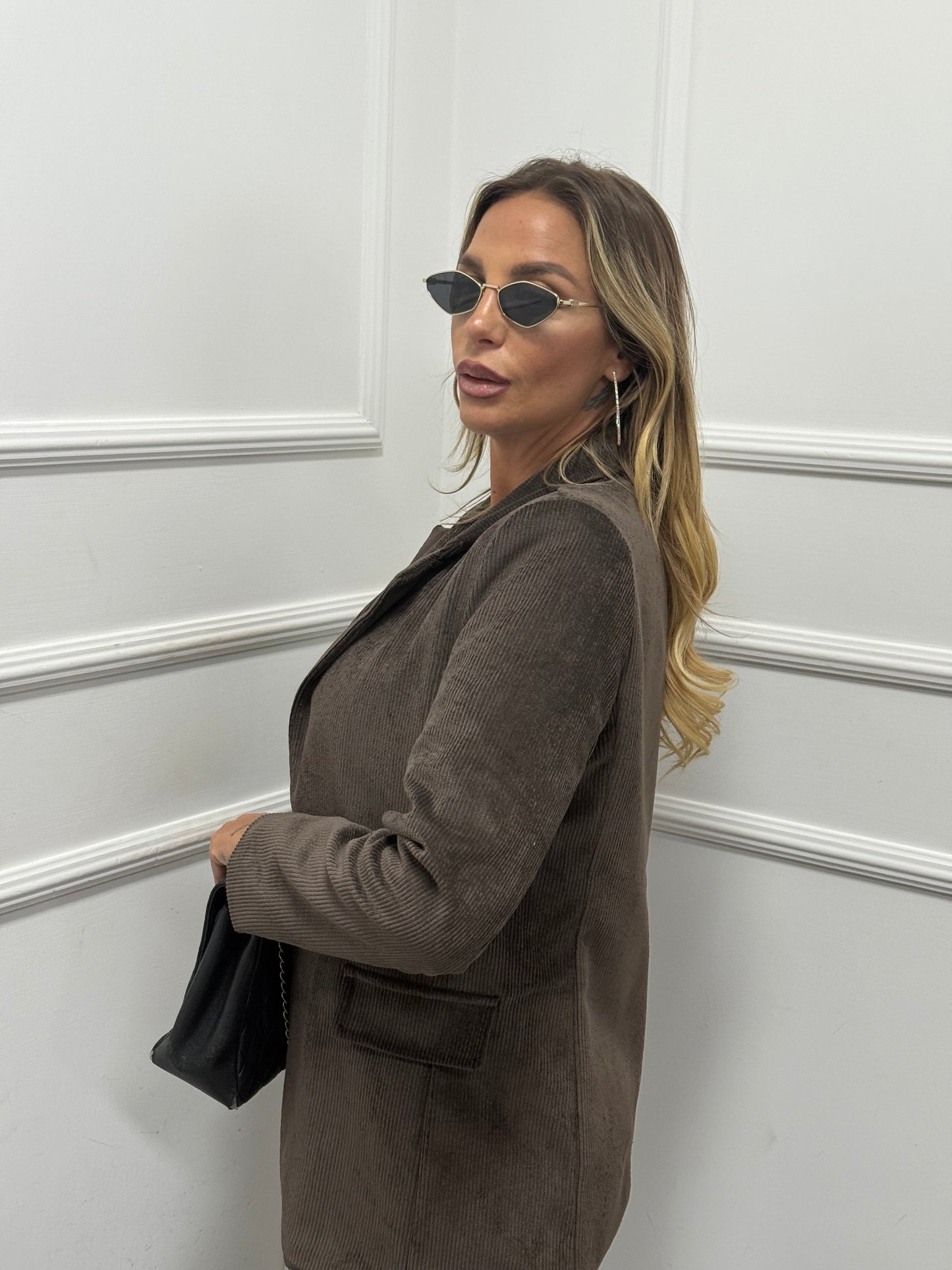 Tailleur a costine in velluto Evelin cioccolato  2073