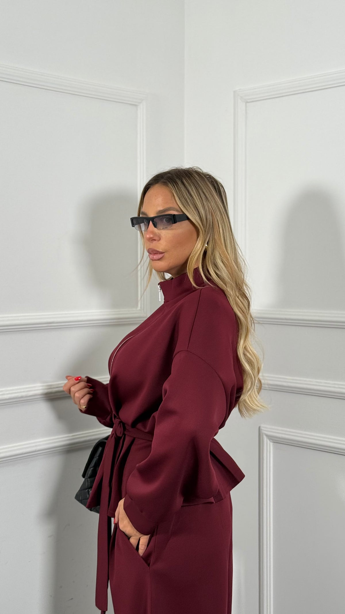 Coordinato tuta con fusciacca Marshall bordeaux 22738