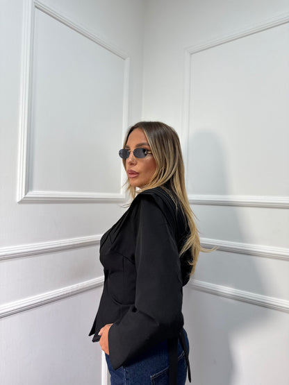 Giacca crop con spalline Lady Gaga 86223 nero