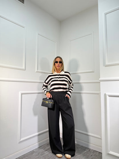 Pantaloni palazzo Holiday nero 21807