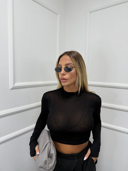 Shirt crop Bea nera 5317