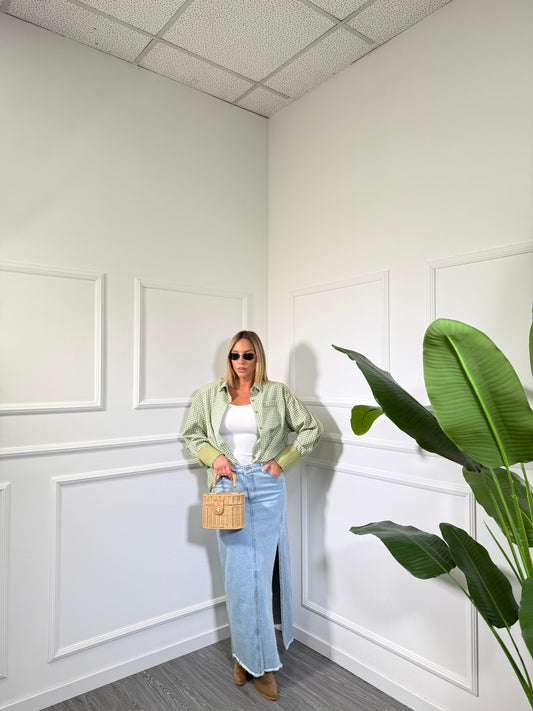 Gonna midi in denim lavaggio chiaro Sendy k90/2