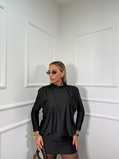 Abito in lycra con scollo sul retro Karol nero 30656