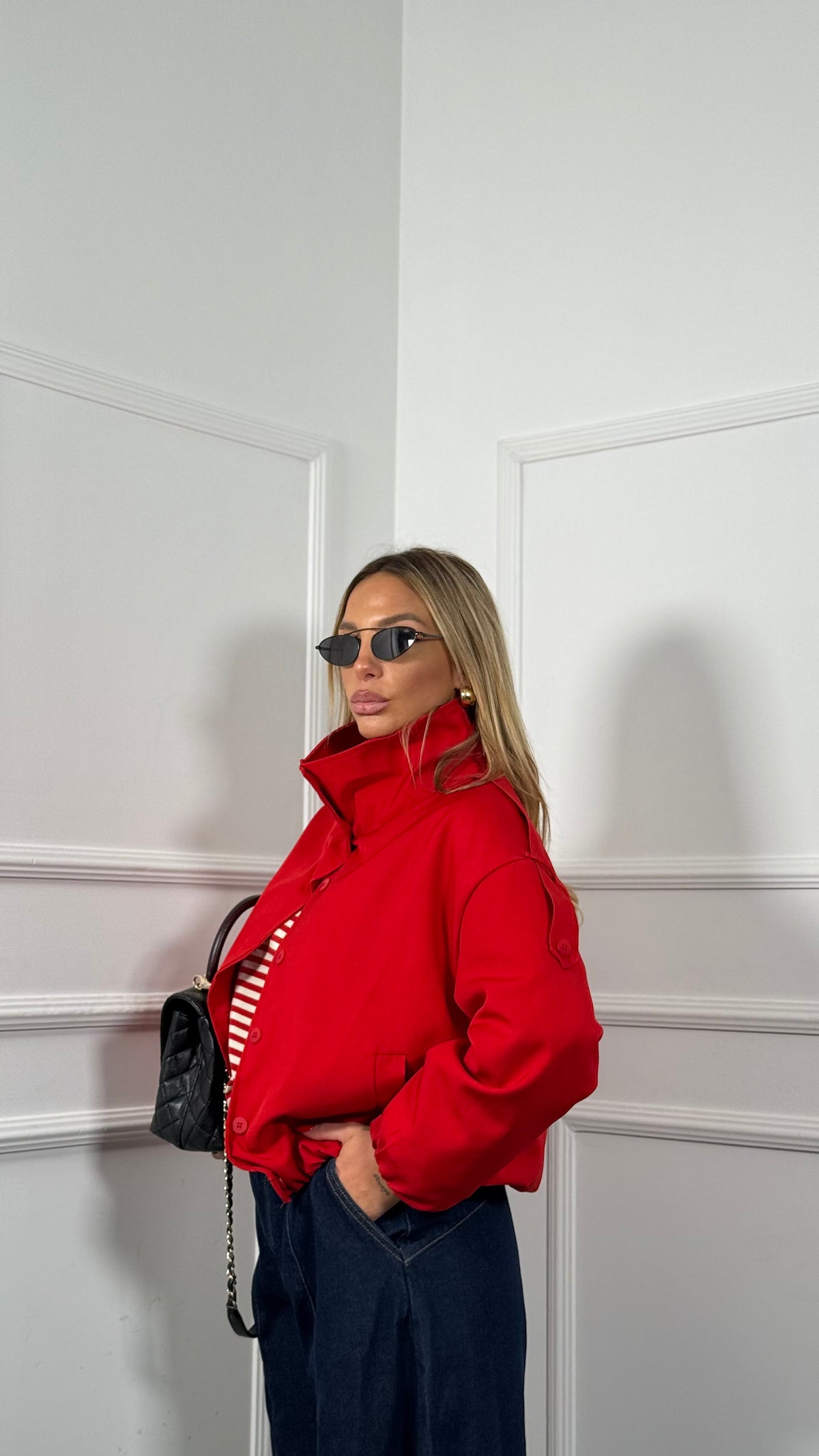 Giacca balloon collo alto Shades rossa 800209