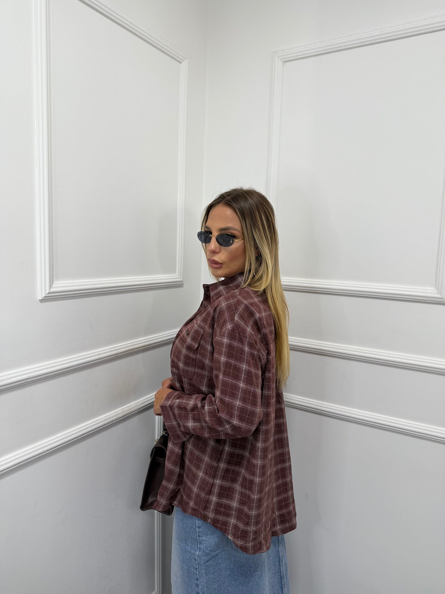 Camicia a quadri Roors bordeaux 51338