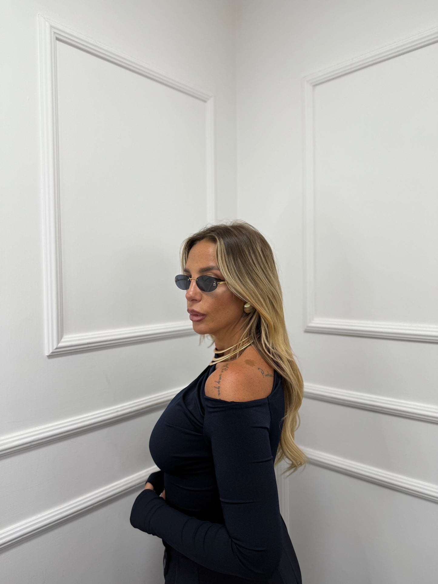 Shirt in lycra Kim blu 24392