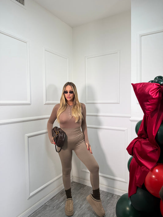 Leggins push up a costine taupe 0680