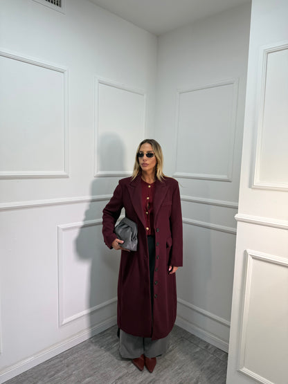 Cappotto lana cotta London bordeaux 88802