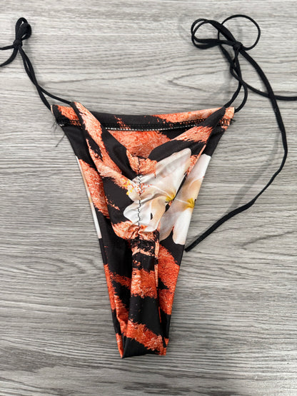 Copricostume con costume Savana zebrato arancio/nero 2425