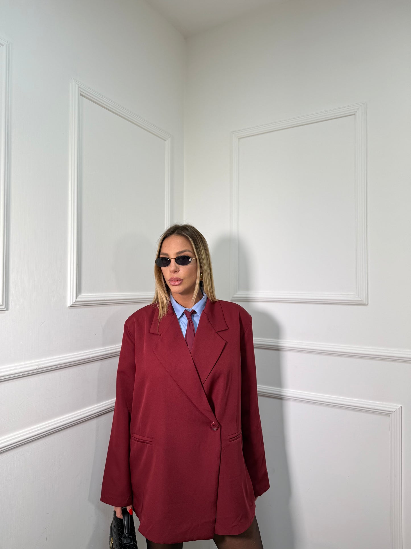 Abito giacca taglio asimmetrico Attico bordeaux 42672