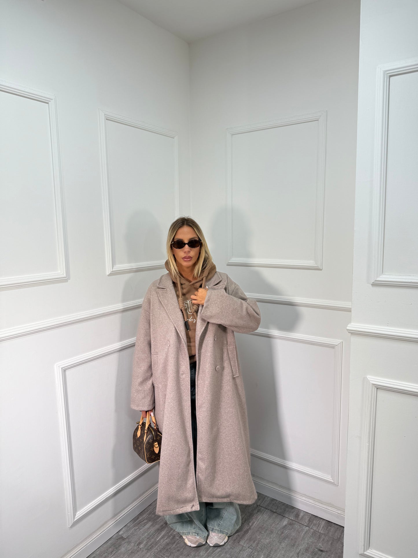 Cappotto oversize lana cotta New Yorker cappuccino 88793