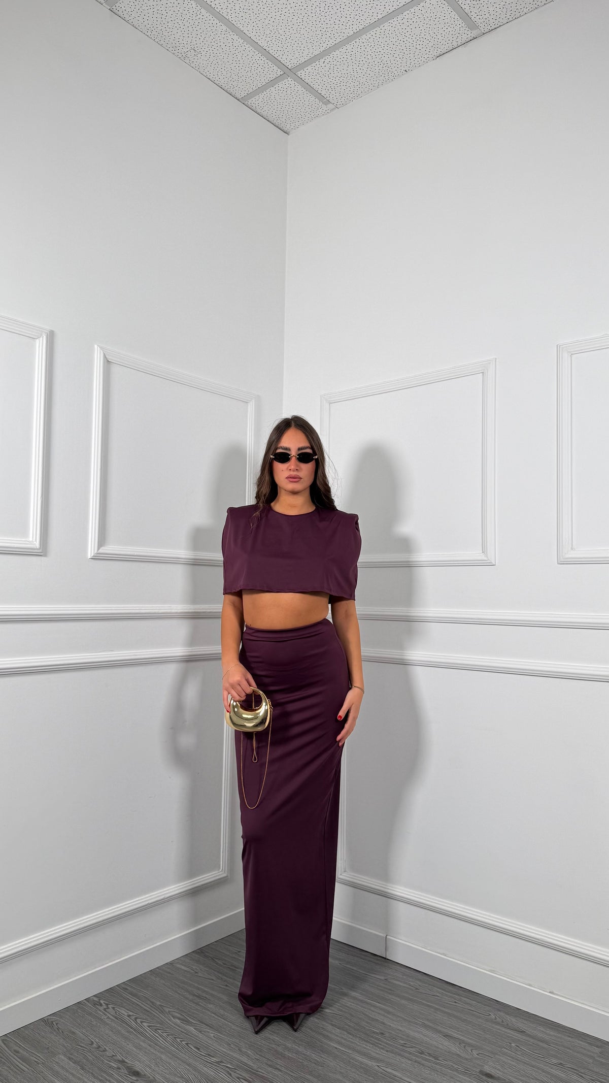 Coordinato in lycra Lavinia borgogna