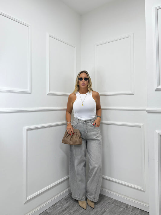 Jeans palazzo Praga grigio chiaro f16-1