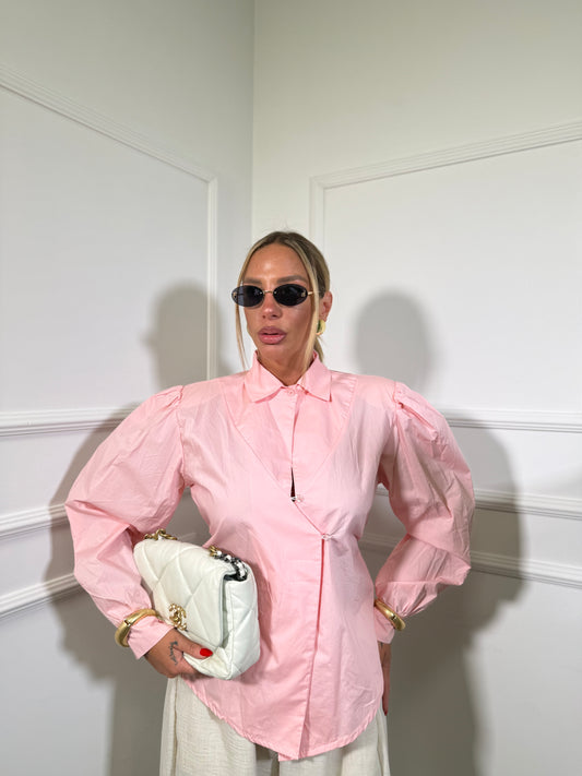 Camicia con spalline e fiocco sul retro Sakura rosa