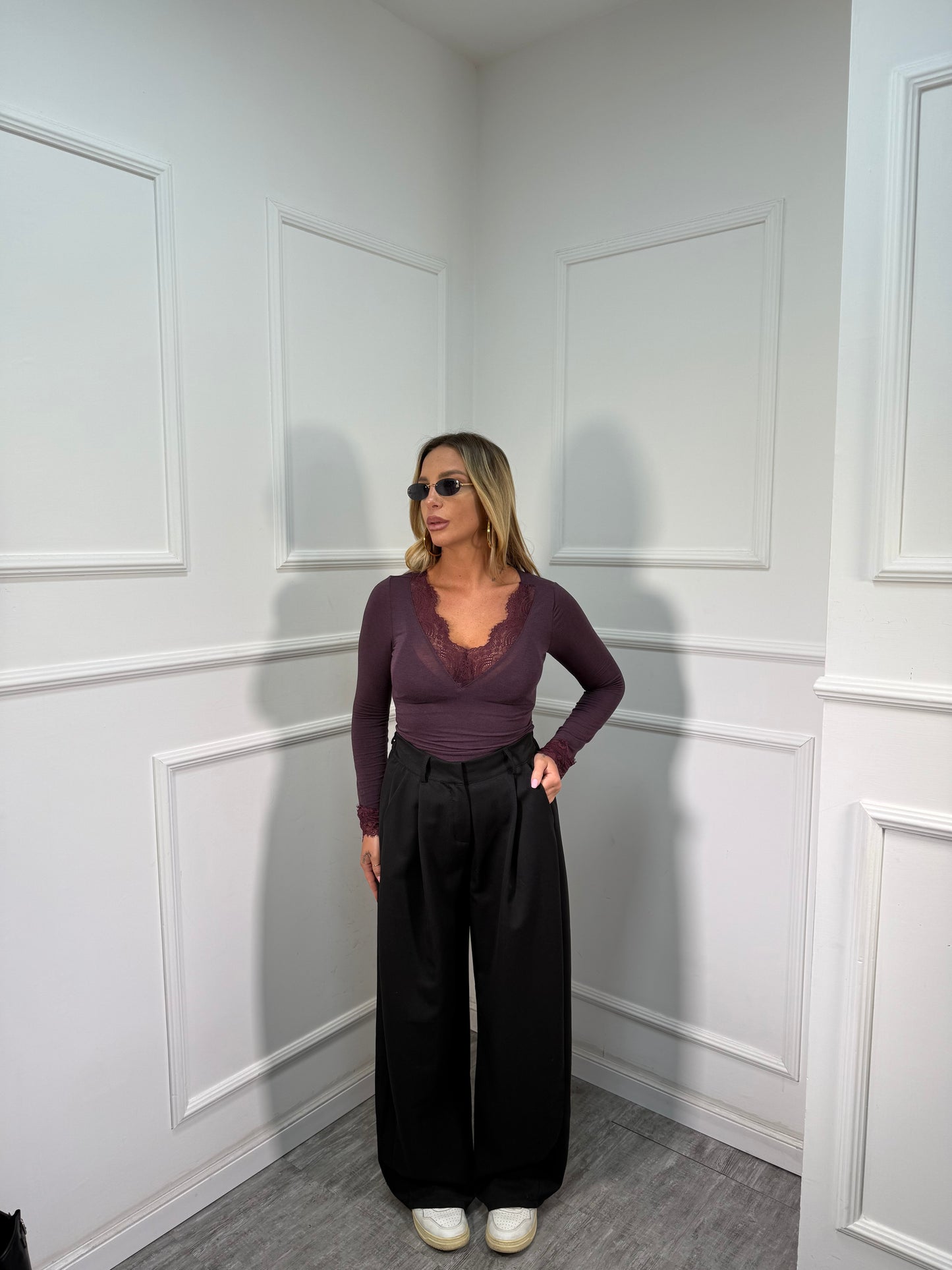 Pantaloni palazzo Jessy nero my19655