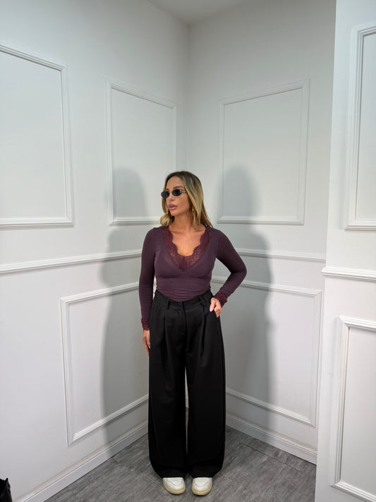 Pantaloni palazzo Jessy nero my19655