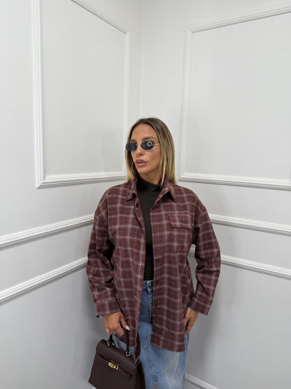 Camicia a quadri Roors bordeaux 51338