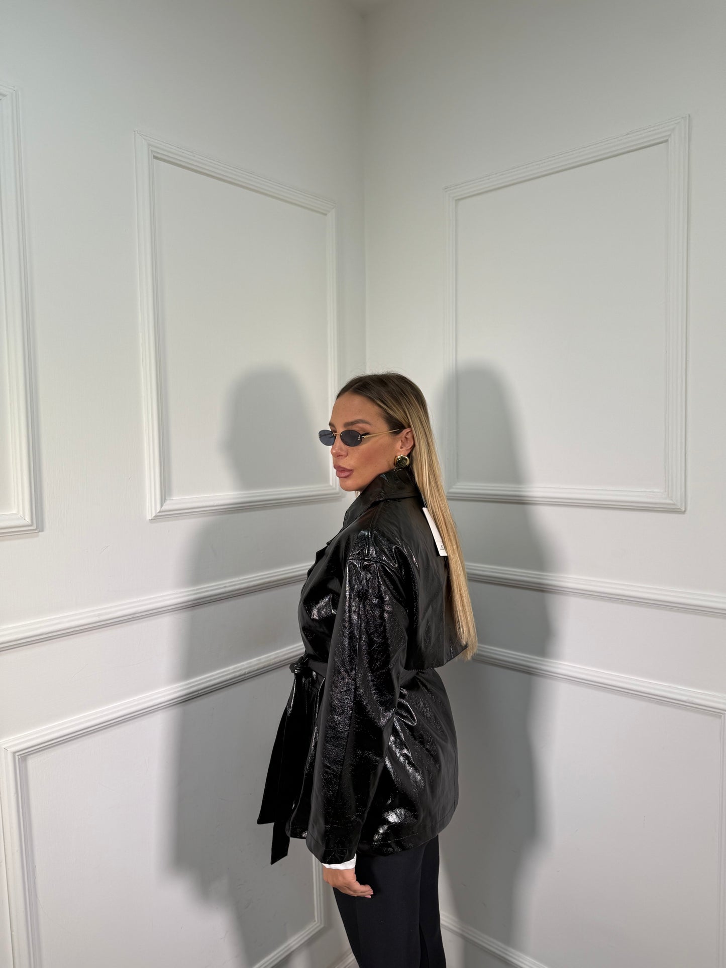 Blazer in vinile nero pu2292