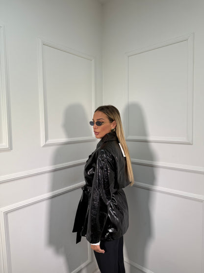 Blazer in vinile nero pu2292