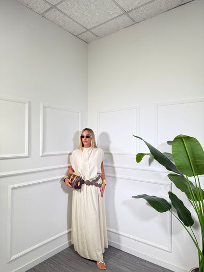 Coordinato con gonnellone in viscosa gioselin sabbia nf9291