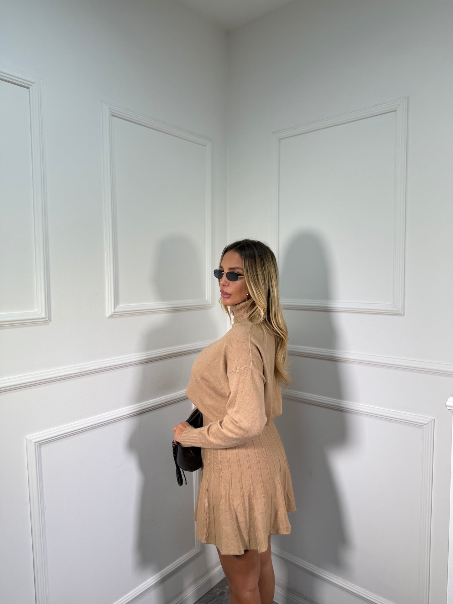 Coordinato lana rasata Paris camel  G153