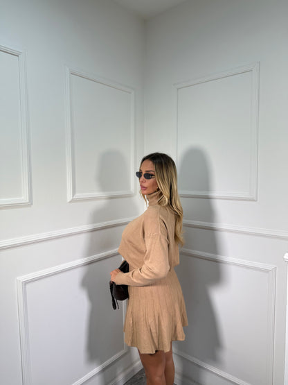 Coordinato lana rasata Paris camel  G153