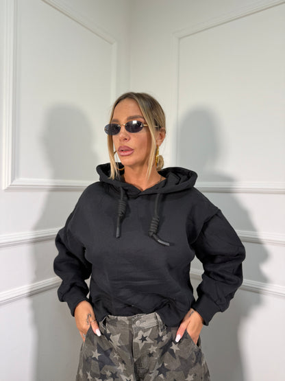 Felpa strutturata Starbucks nera K-3703