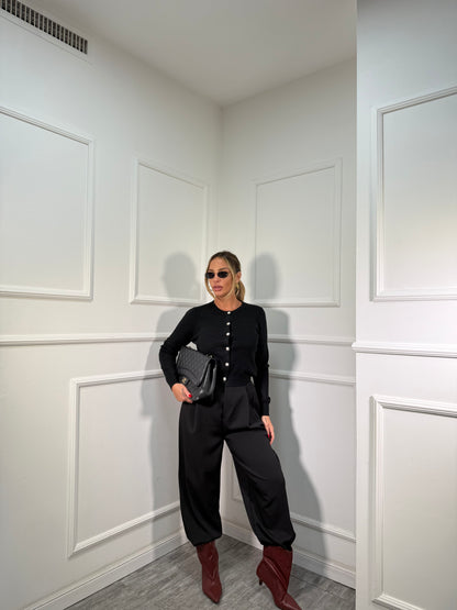 Pantaloni balloon con coulisse sul fondo Alvin nero