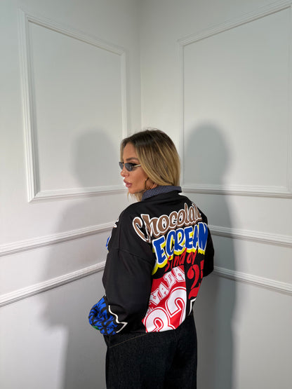 Felpa oversize Chocolate nero m6023