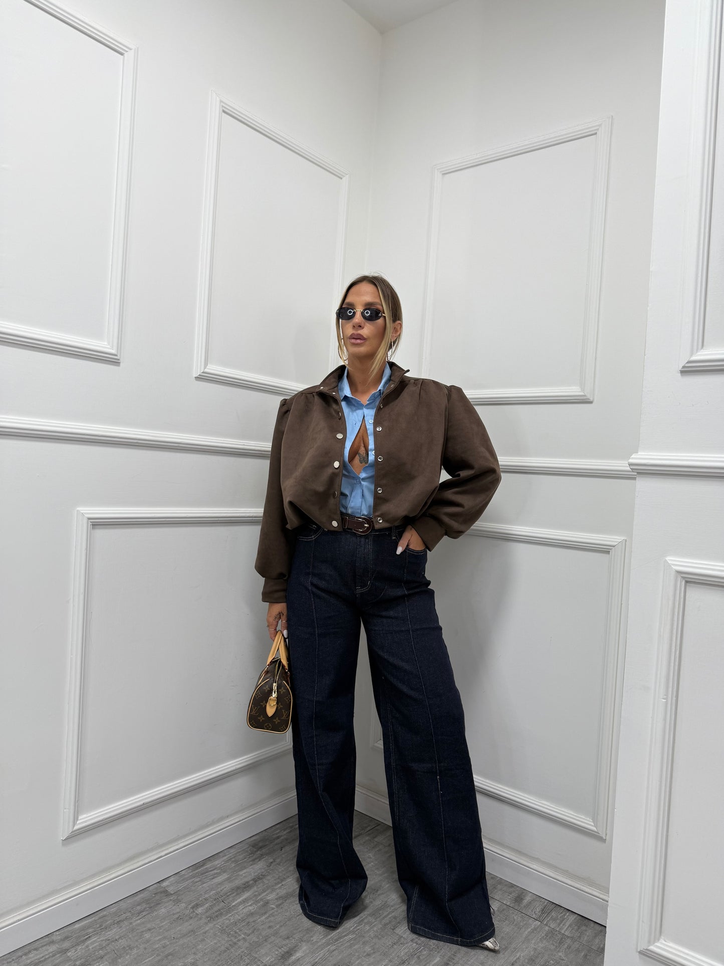 Jeans palazzo con piegone Marlin lavaggio zero yd6603n