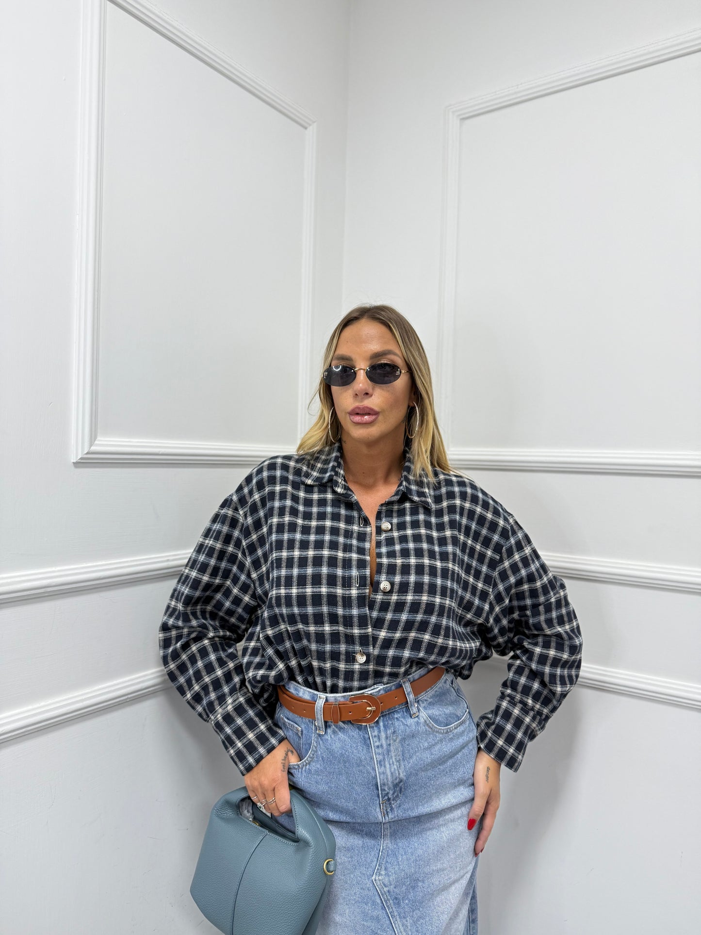 Camicia a quadri flanella Sofya 2617c by justwest