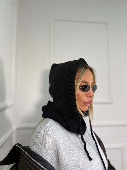 Balaclava in lana nero