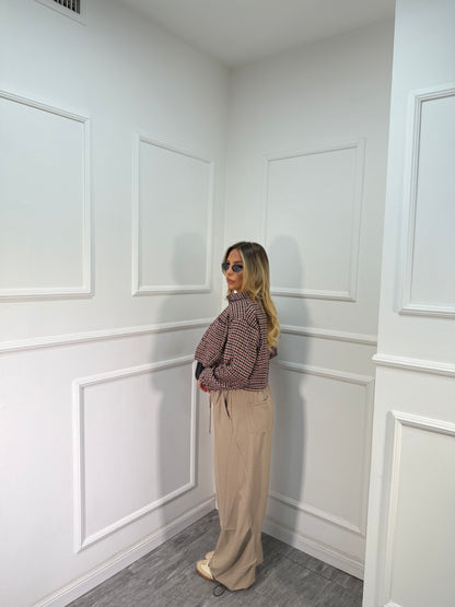 Pantaloni balloon con coulisse Curvy 66302 beige