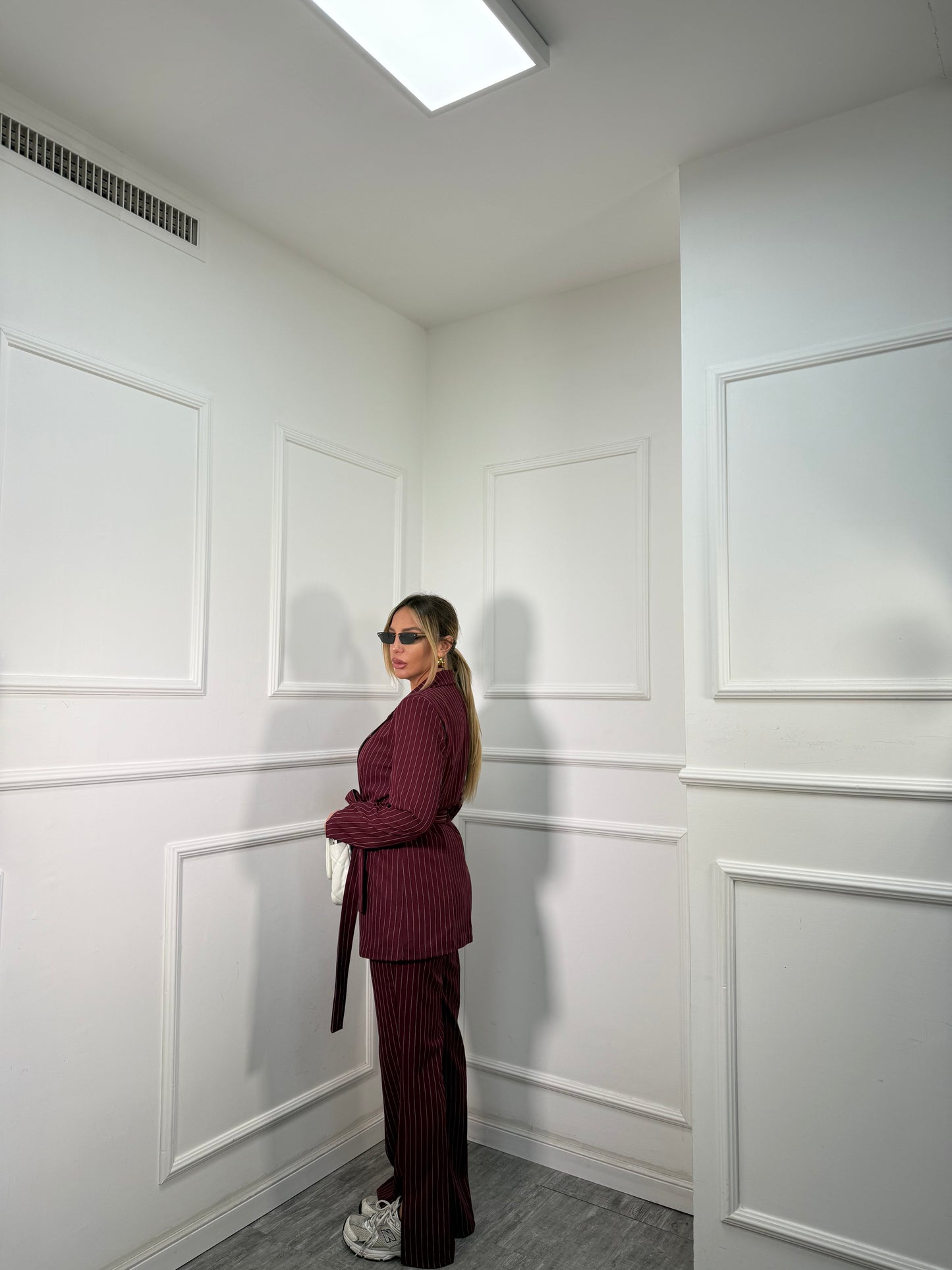 Tailleur gessato Katrin bordeaux 30575