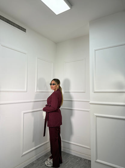 Tailleur gessato Katrin bordeaux 30575