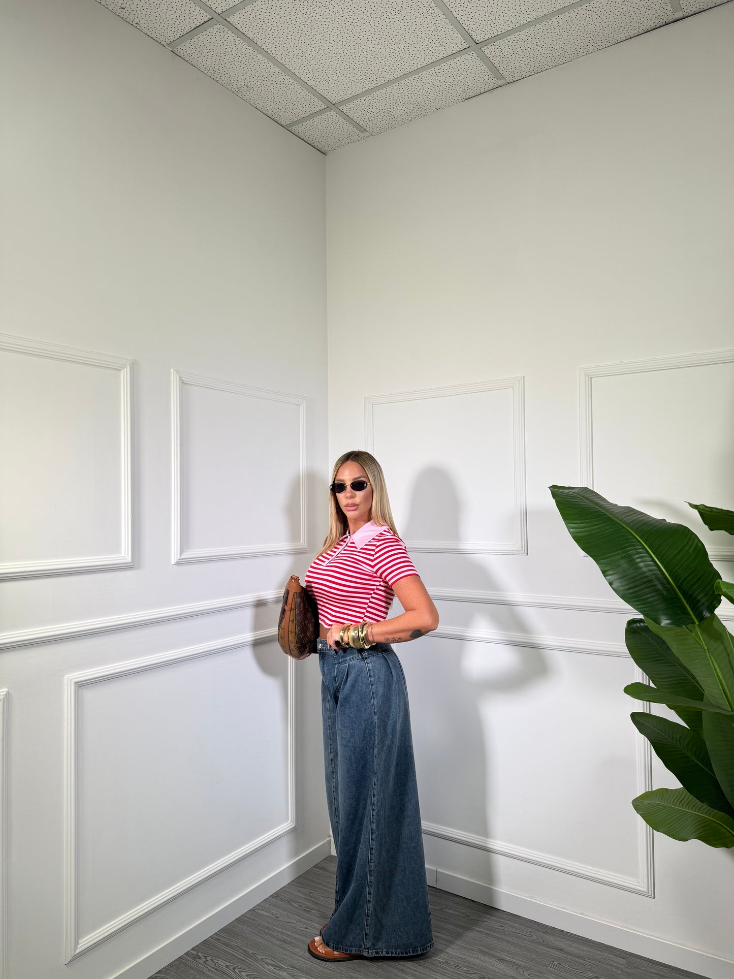 Jeans palazzo lavaggio slavato Soraya f32084
