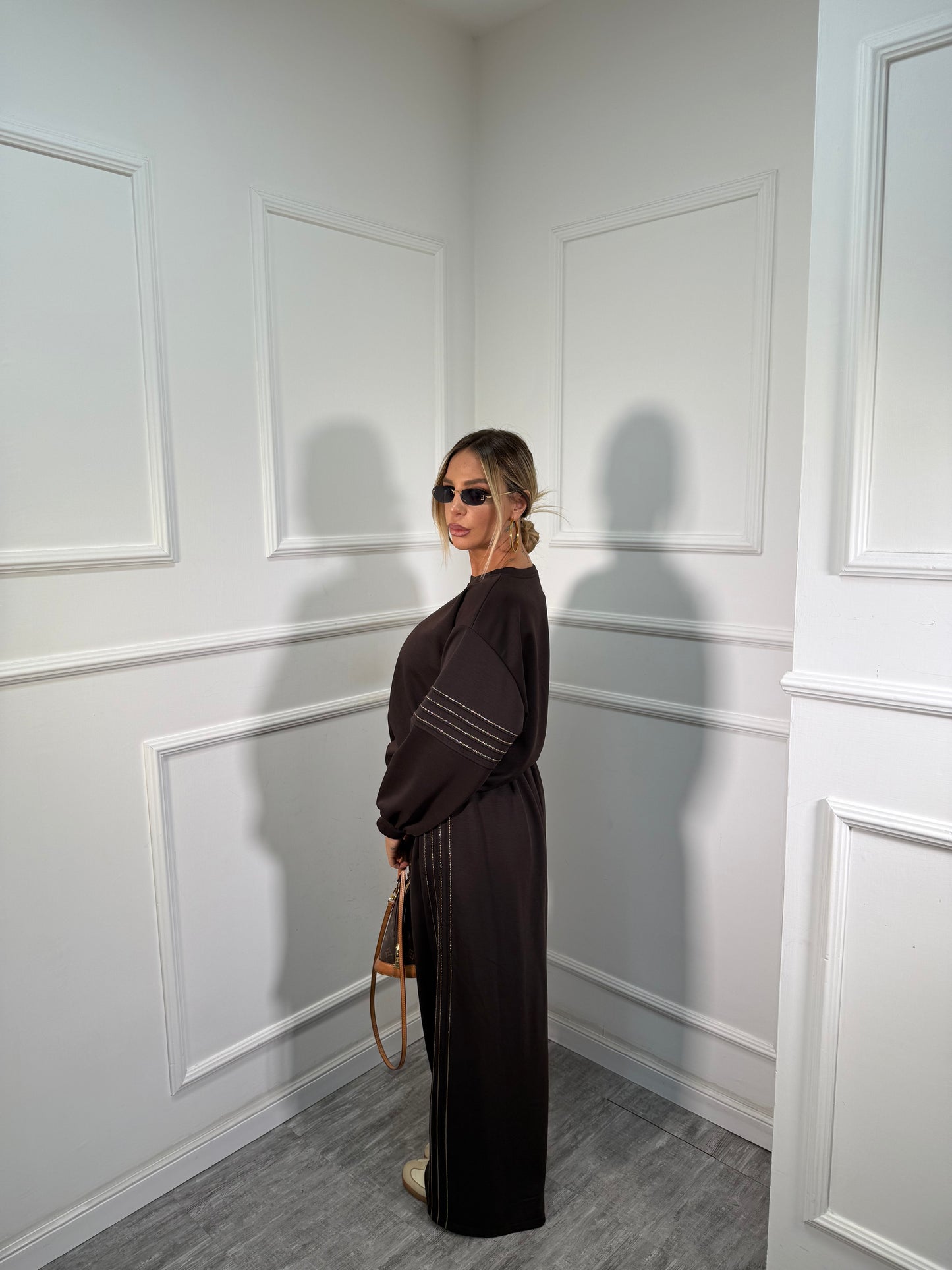 Coordinato in tuta Gold cioccolato dalla 44/52 118911