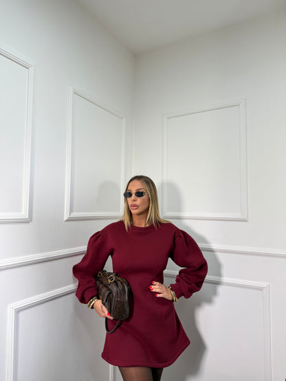 Abito felpa Belinda bordeaux 5856
